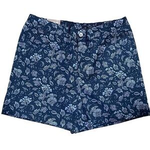 Jachs Girlfriend Ladies Printed Chino Shorts - Blue Floral - Size XXL - NWT
